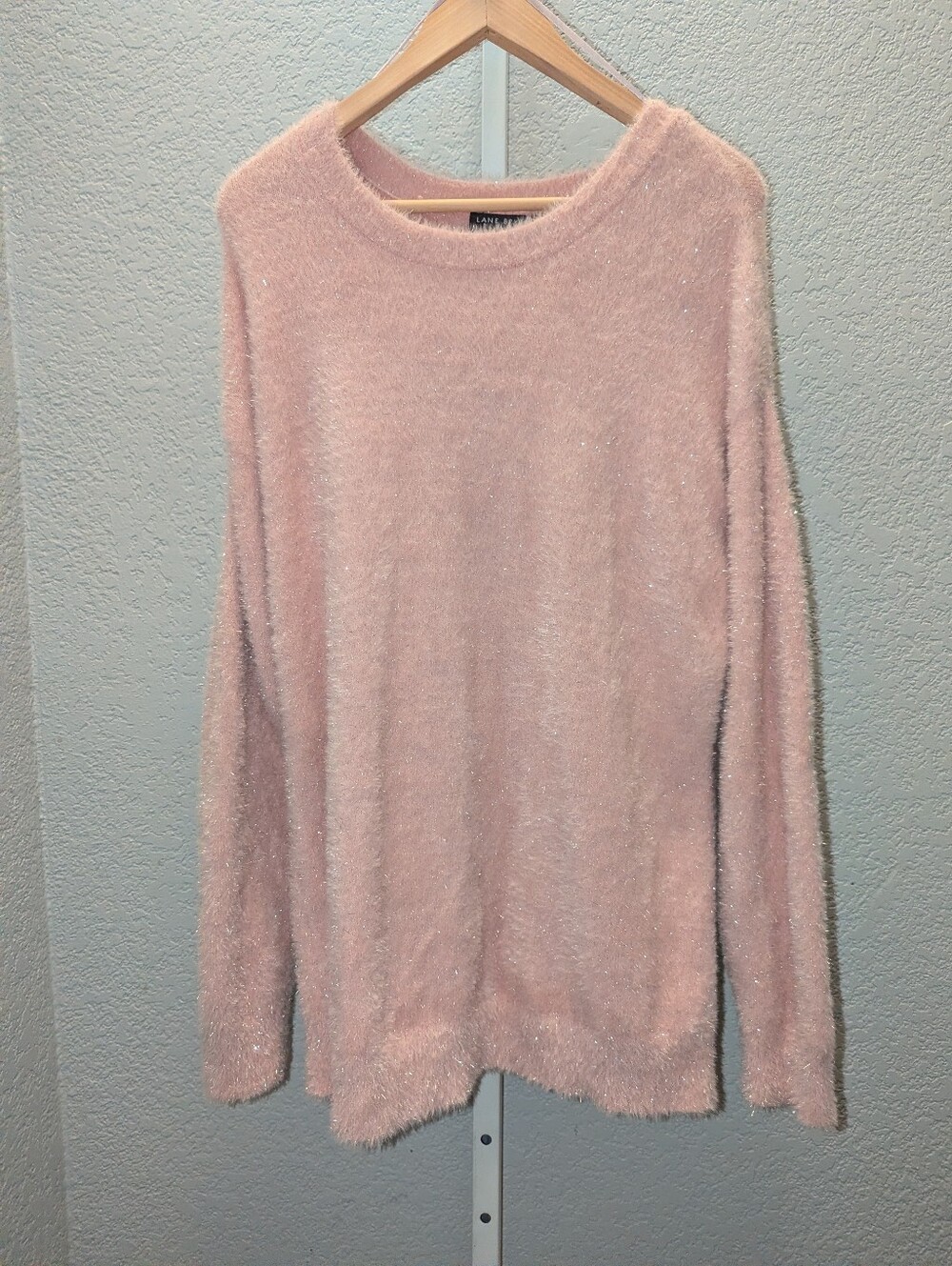 Lane Bryant Blush Pink Fuzzy Sparkle Crewneck Sweater 14/16